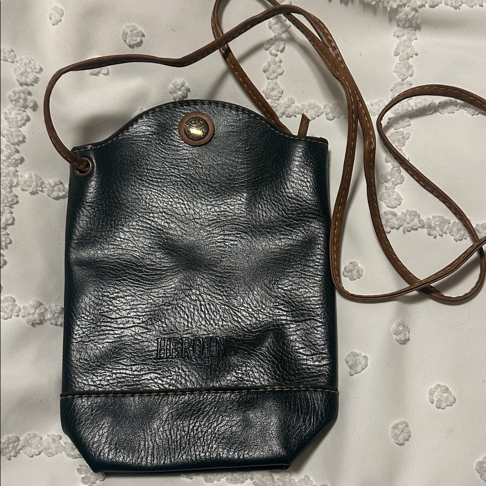 Heroing small green leather crossbody bag. Good used condition